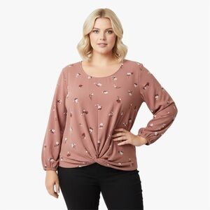 Pink Republic Mauve Floral Blouse Size XXL